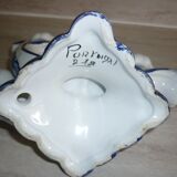 Pair of 2-pointed ceramic candlesticks from Portugal
