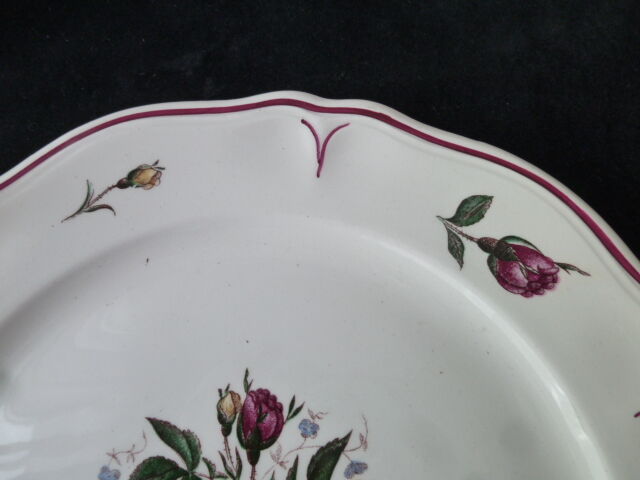 Set of 4 dessert plates Orchies Moulin des Loups Floréal model