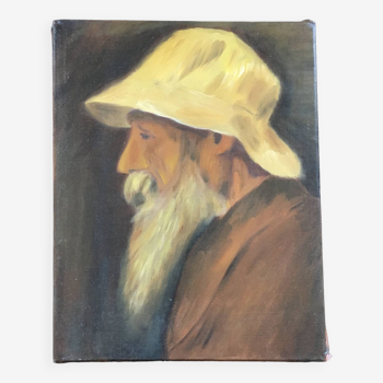 Chinese portrait painting with hat