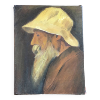 Tableau portrait chinois au chapeau