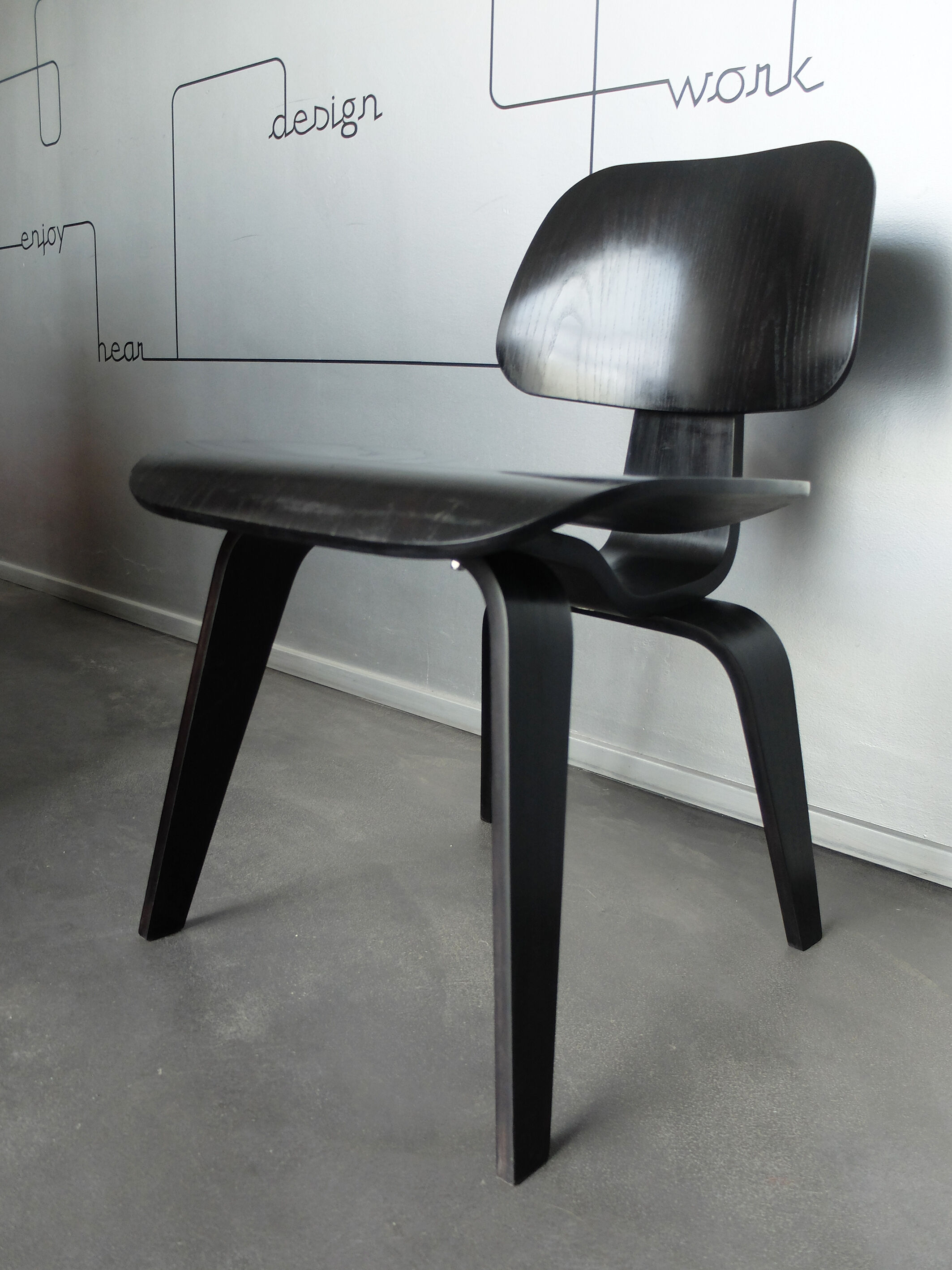 Black DCW chair by Charles & Ray Eames for Herman Miller, 1980