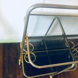 70's foldable metal and glass rolling service