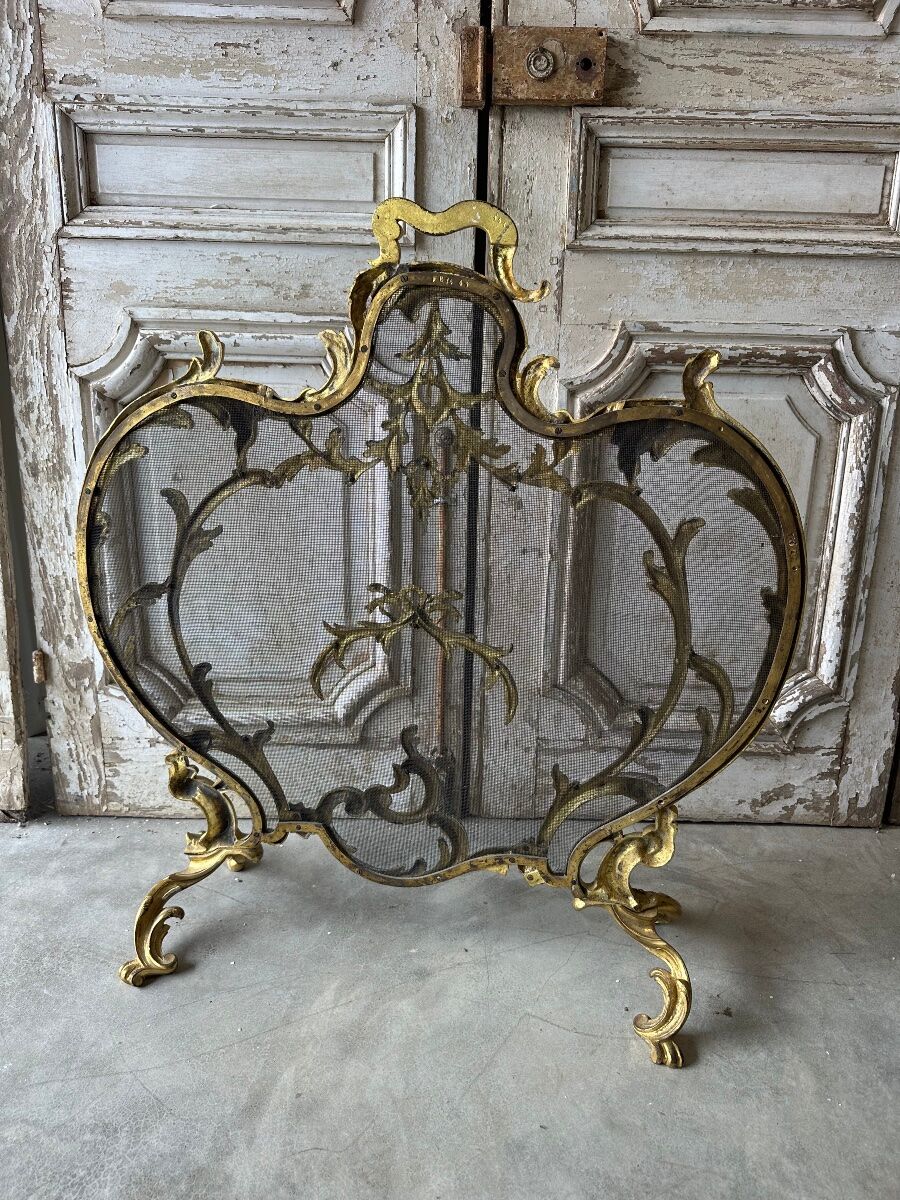 Golden bronze fire screen