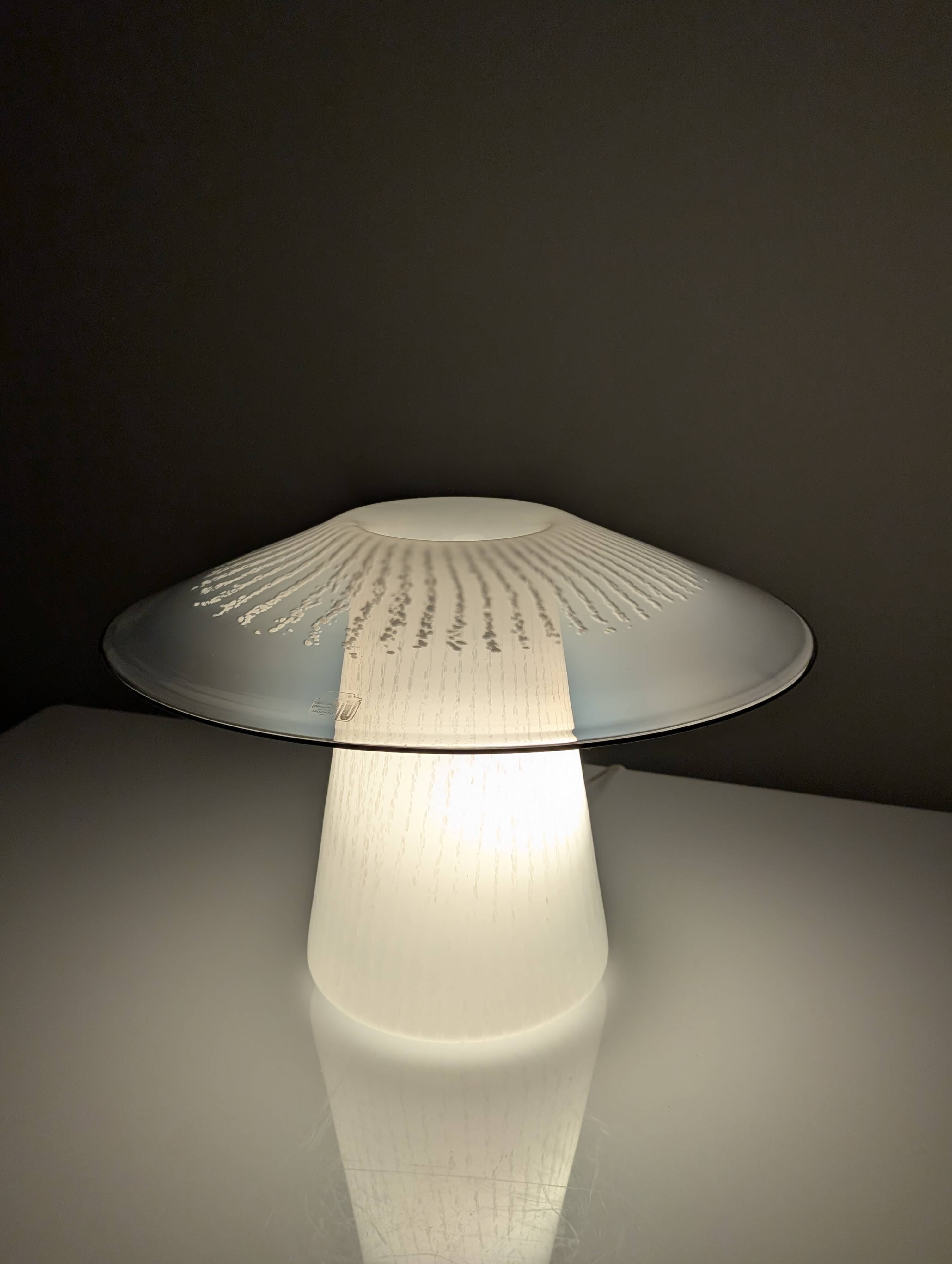 Murano Glass Mushroom Lamp with Jellyfish Effect, 1980s