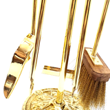 Solid brass fireplace servant 4 accessories