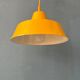 Small vintage yellow industrial pendant light