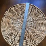 Vintage 1960s coffee table in woven wicker.