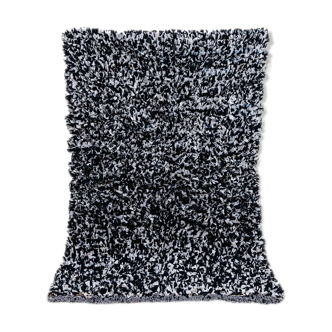 Berber carpet boucherouite black 115x175 cm