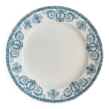 Round plate Léon Graves in ironstone, "Marie-Louise" service.