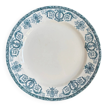Round plate Léon Graves in ironstone, "Marie-Louise" service.