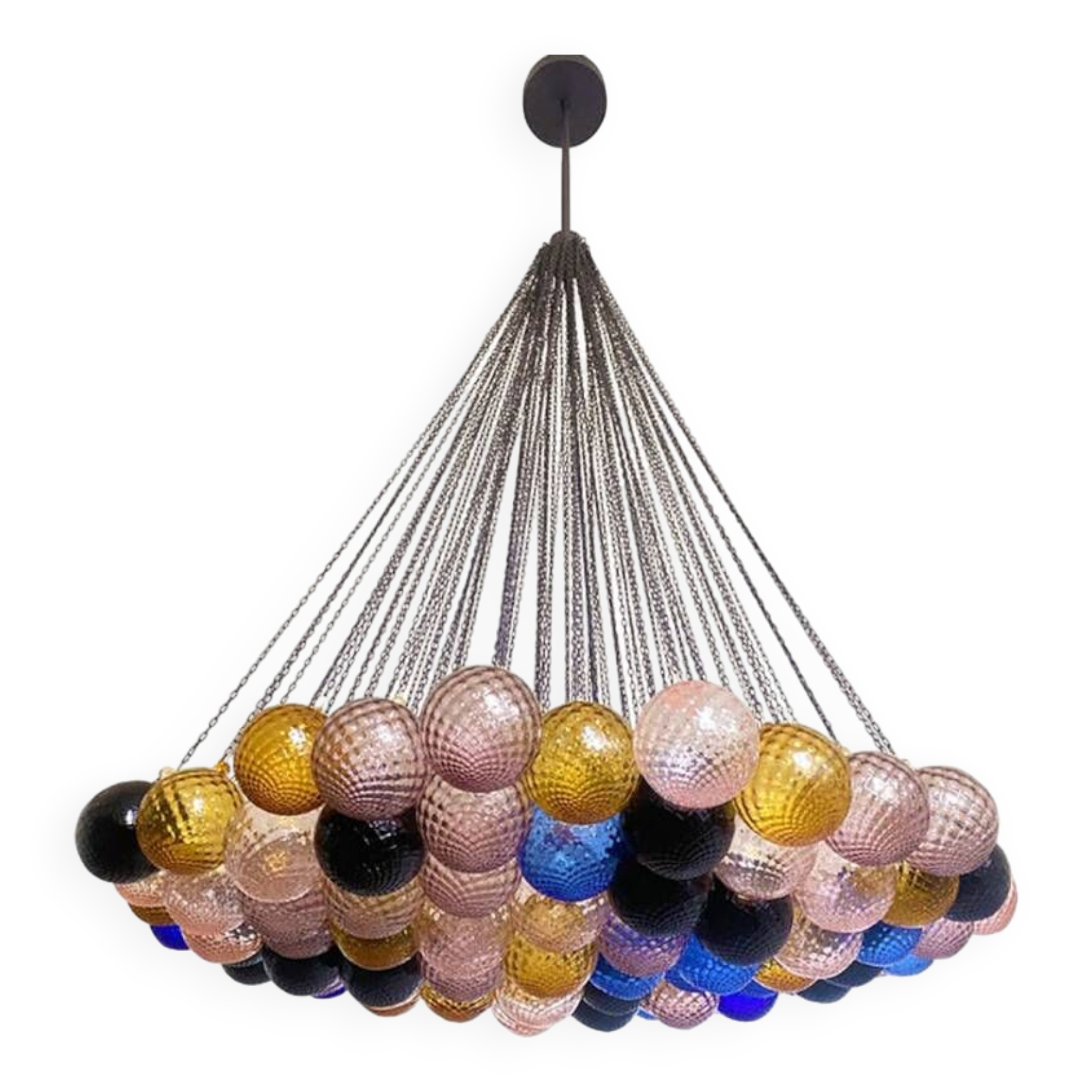 Scenographic Multicolor “Ballotton” Balls Murano Glass Chandelier