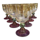 Vintage coloured tinted glass footed glasses