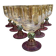 Vintage coloured tinted glass footed glasses