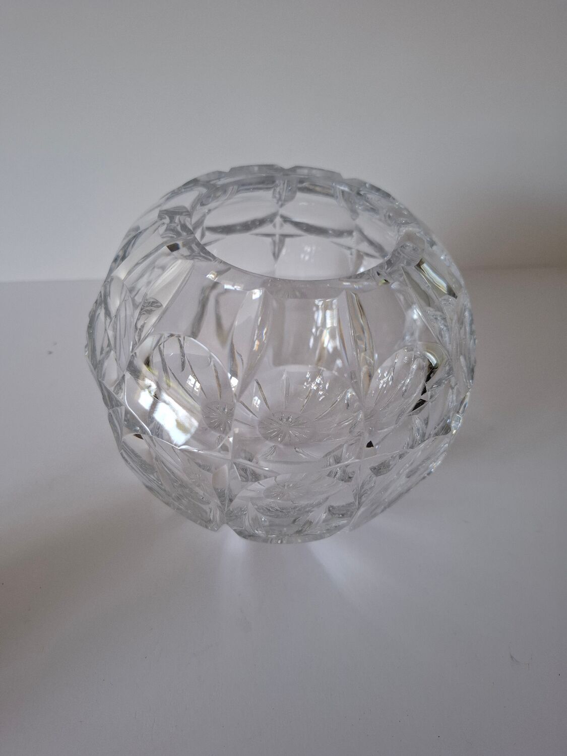 Mid-century crystal ball vase