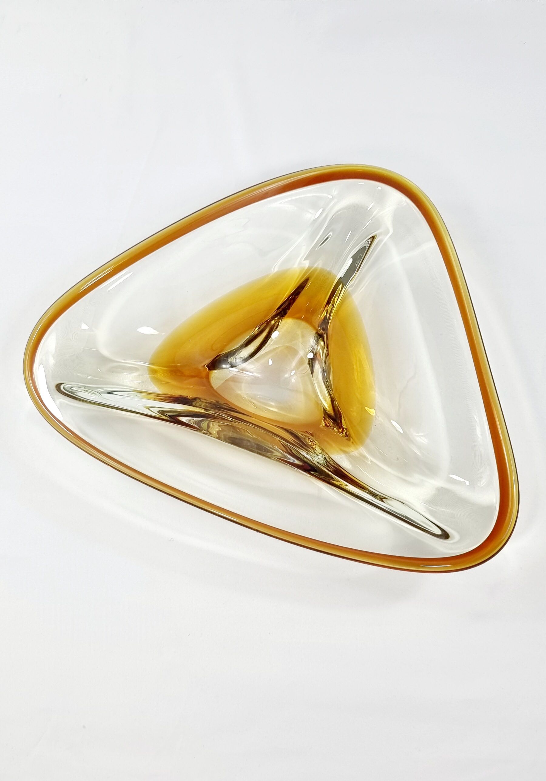 Vintage Amber Murano Style Glass Pocket Cup