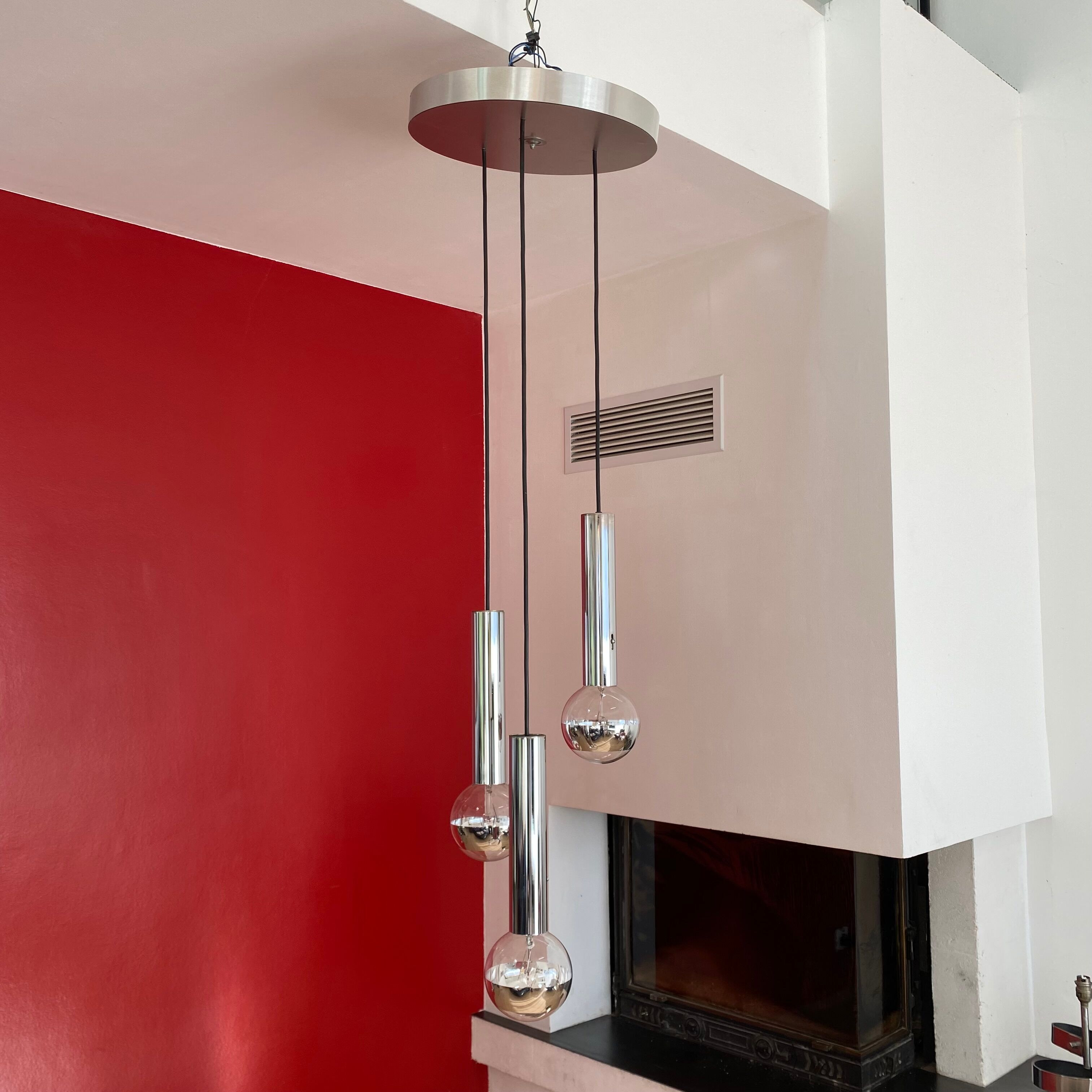 Suspension cascade 3 lights of Raak. Holland 1960