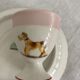 Set cockerel saucer children porcelain Limoges Chapus