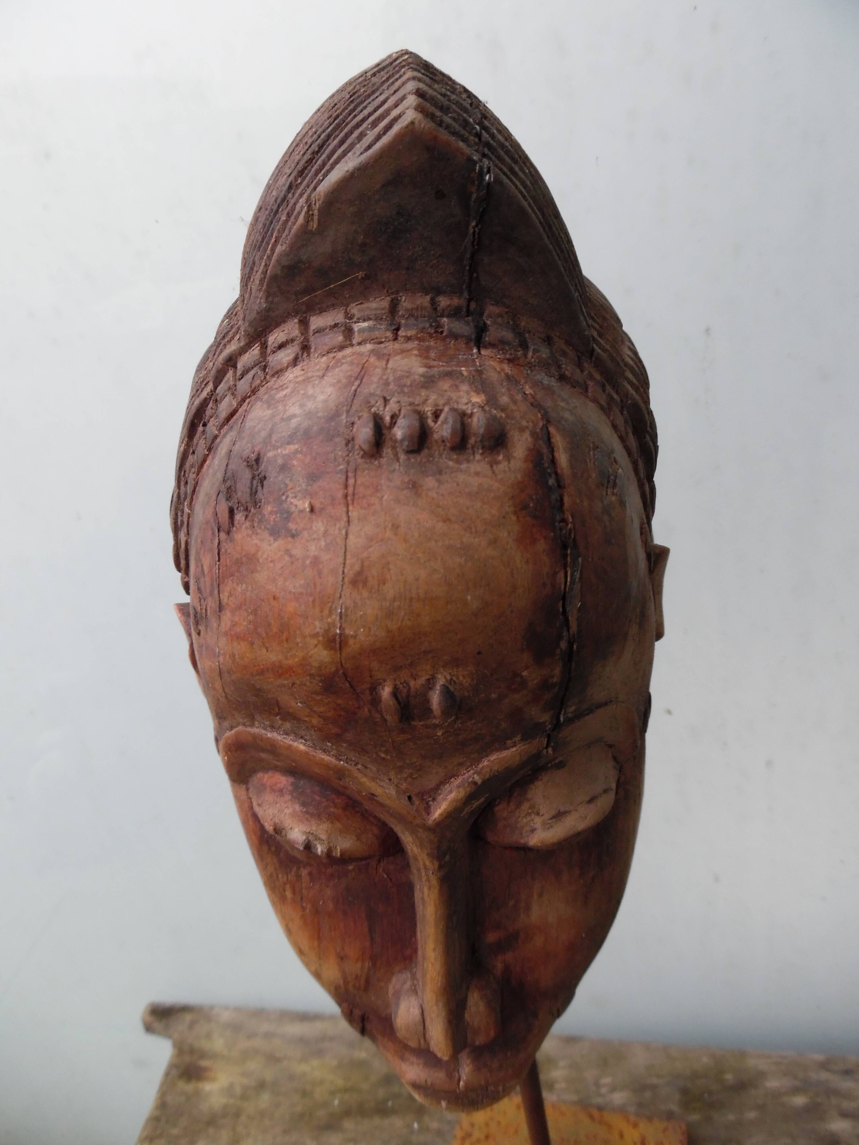Baoulé wooden mask from Ivory Coast