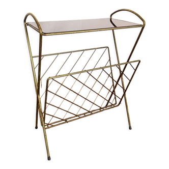 Metal and glass magazine holder from the 50s