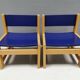 Brio children's chairs in light wood with blue lacquered seat and backrest