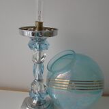 Vintage art deco crystal and opaline lamp