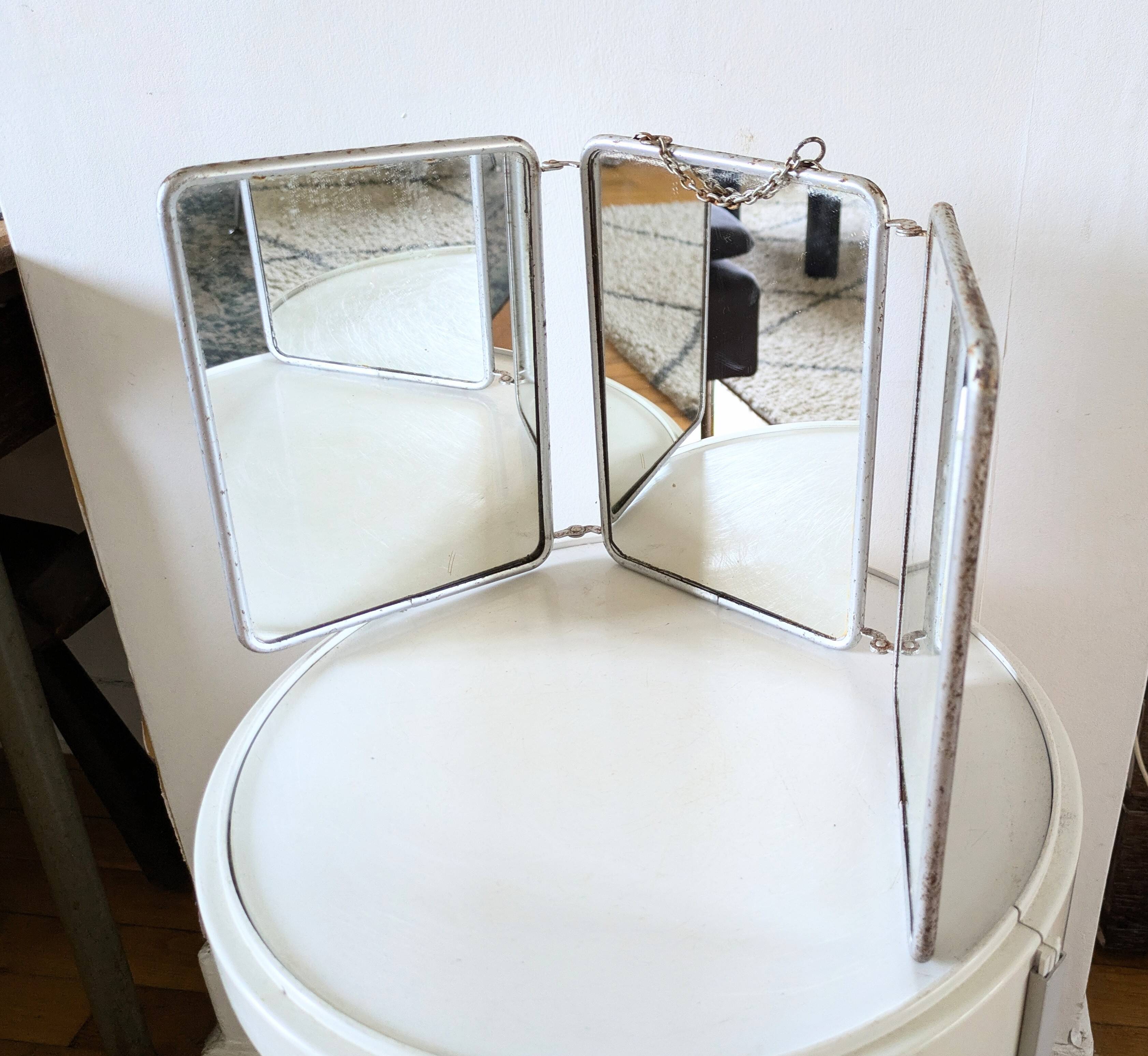 1960s barber shop triptych mirror