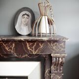 Antique wooden fireplace mantle