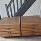 lot de 2 meubles de métier a tiroir vintage provenant d'une ecole