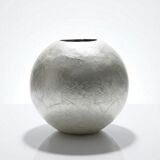 Small round vase in natural capiz mother-of-pearl contemporary.