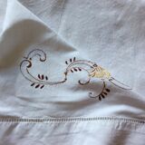 Paire de drap métis Broderie main - vintage