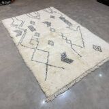 White black berbere abstract wool rug 175x266cm