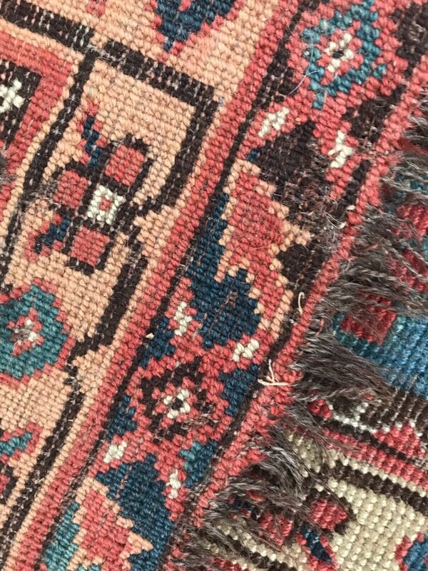 Tapis ancien Beshir afghan fait main 197x396 cm