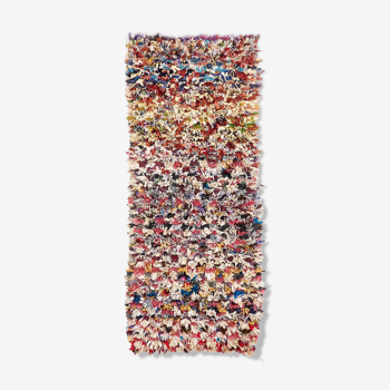 Carpet long boucherouite faded colours 85 x 210 cm