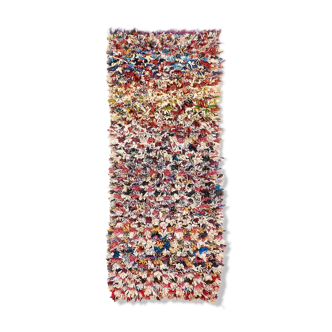 Carpet long boucherouite faded colours 85 x 210 cm