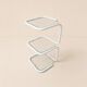 Table d’appoint vintage en métal tubulaire blanc et verre, design moderniste années 1980