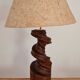 Handmade lamp in turned wood
