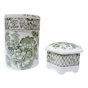 Anciens pot & boite en ironstone