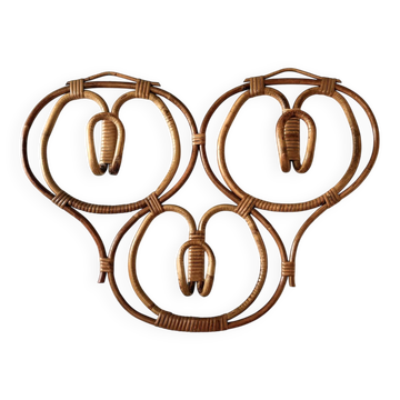 Porte manteaux en rotin Franco Albini 1960