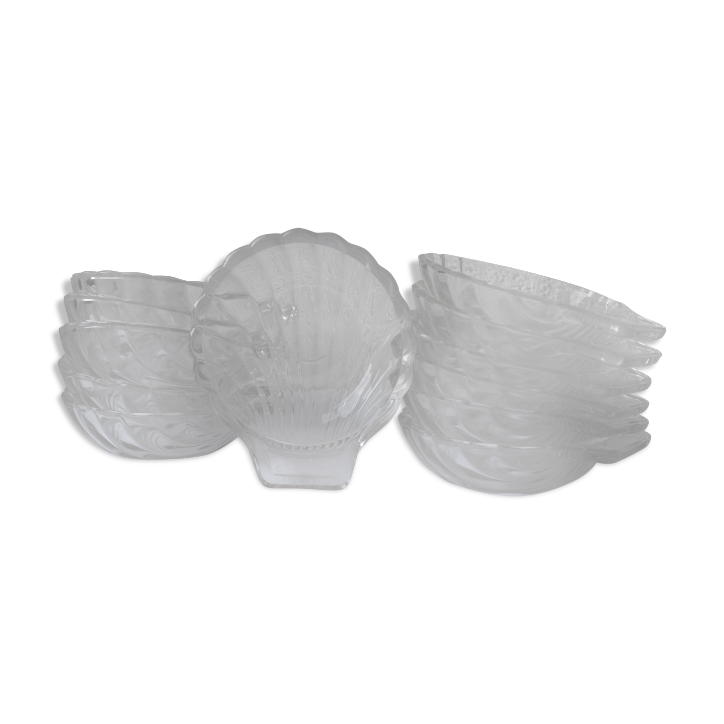 Lot of 12 scallops in Pyrex glass