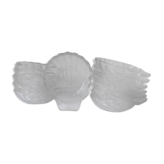 Lot de 12 coquilles saint-jacques en verre Pyrex france