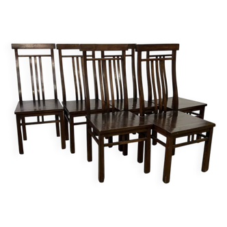 Série de 6 chaises en bois Acajou