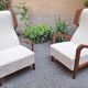 Armchairs Wooden Ears Model in White Boucle by Gio Ponti for Manifattura Artigianale Italiana, 1990s, Set of 2