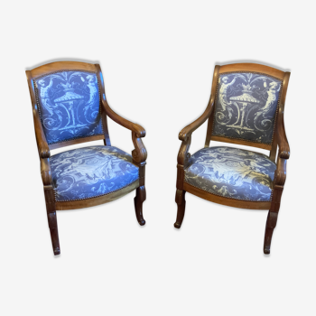 Regency-style armchair pair /Charles X