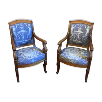Regency-style armchair pair /Charles X