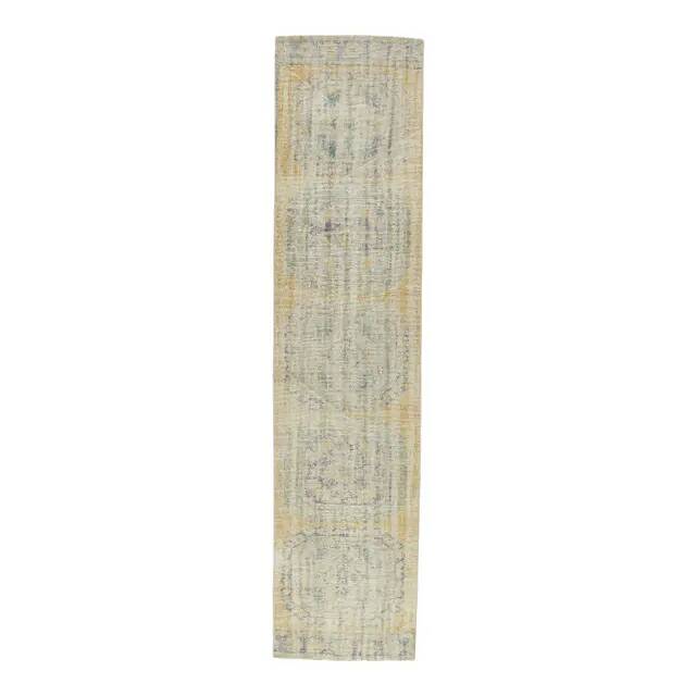 1970s Turkish Oushak Wool Distressed Rug 81x352