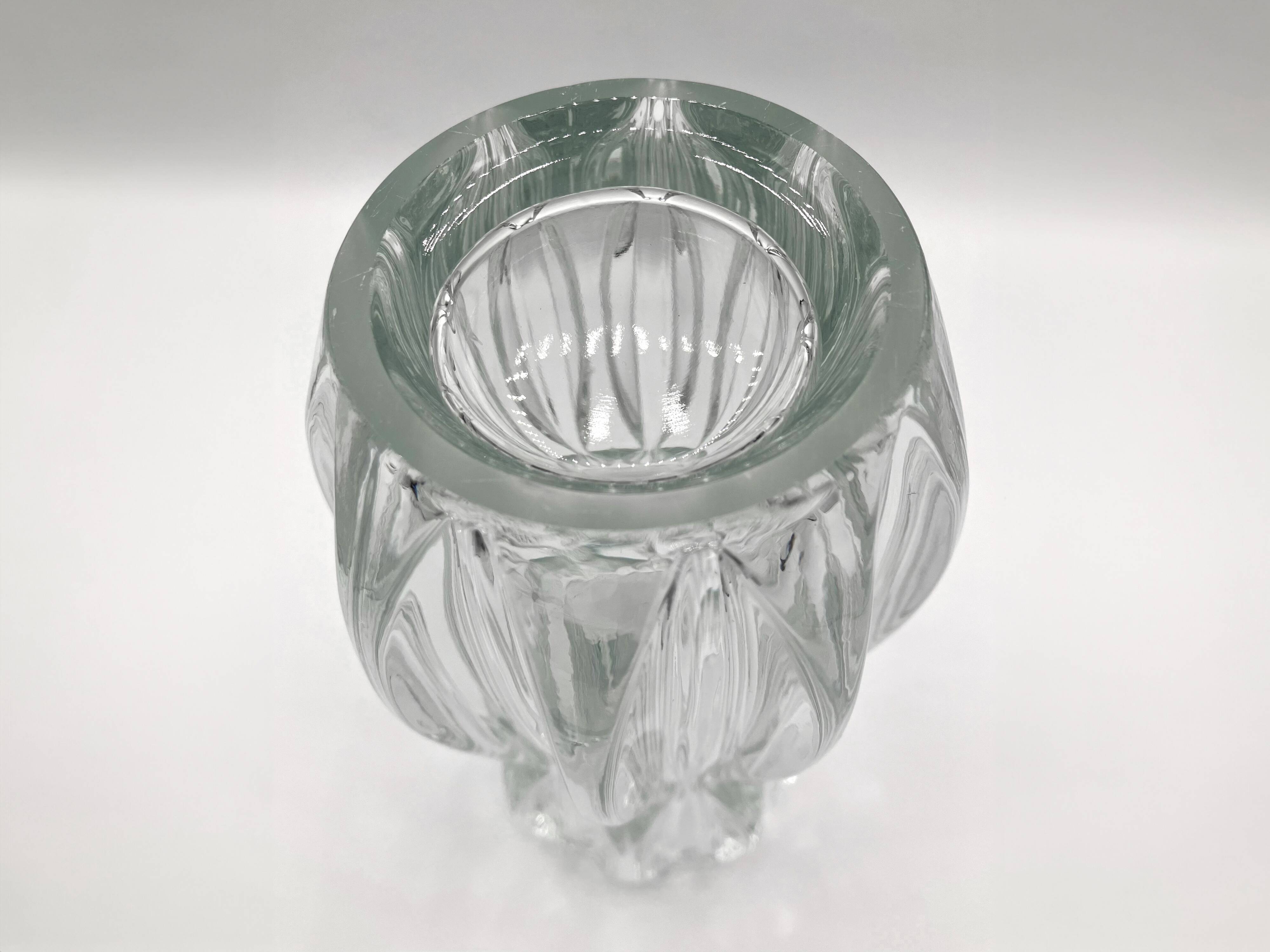 Sklo union vase • rosice glassware • design jan schmid • 1960 • pressed glass