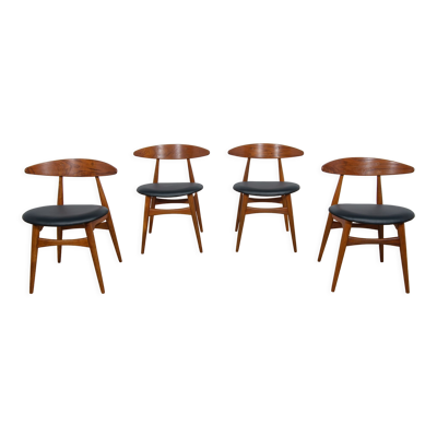 Chaises de salle à manger danoises ch33 du milieu du siècle par Hans J. Wegner pour Carl Hansen & Son