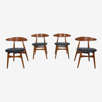 Mid century danish ch33 dining chairs by Hans J. Wegner for Carl Hansen & søn, set of 4