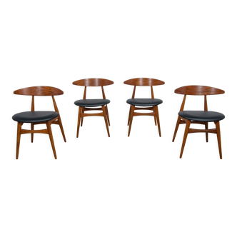 Mid century danish ch33 dining chairs by Hans J. Wegner for Carl Hansen & søn, set of 4