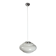 Suspension UFO in white opal with steps and chrome metal